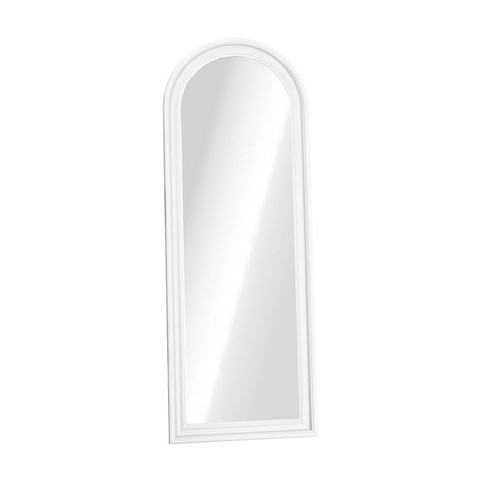 Oikiture Full Length Mirror Elegance Arch 165x60cm White Wood Floor Mirrors