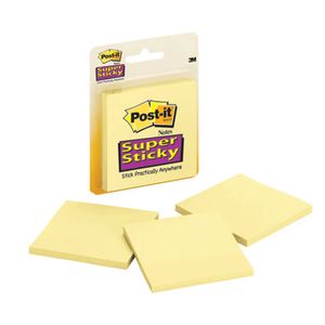 Post-it Super Sticky Notes 76x76mm (3 pads) (Canary Yellow)