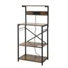 Artiss 4-tier Kitchen Rack With 2 Power Outlets 6 Hooks Microwave Bakers Storage Shelf 60cm X 130cm