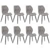 Oikiture Dining Chairs Set of 8 Velvet Grey