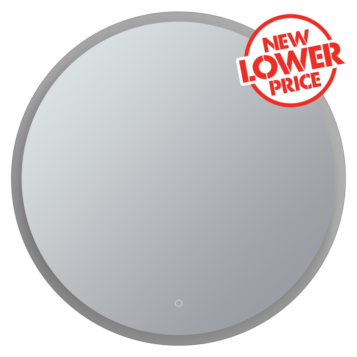 Mondella 800mm Round Frameless LED Frosted Edge Mirror With  Touch Switch for CCT + Dimmable + Defogger