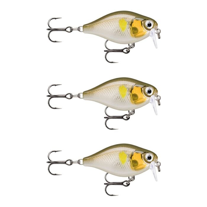 3x Rapala 3.5cm X Light Crank Shallow Run Crankbait Fishing Lures - Ayu