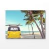 Vintage Car on The Sea & Surf Board Print 100% Australian Made 150x100cm (Stretched Canvas)