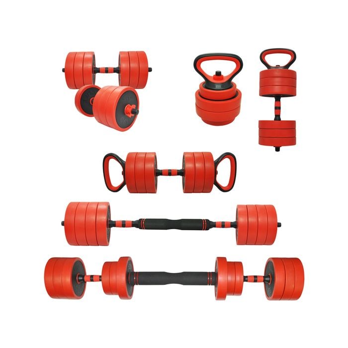 25kg Cast Iron All-in-One Multi-function Barbell Dumbbell Kettlebell Weight Set