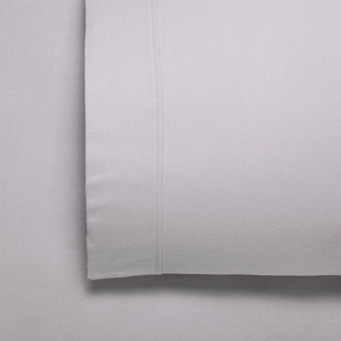 Bianca Fletcher Flannelette Flat/Fitted Sheet/Pillowcase Stone Super King Bed