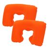 Catzon 2 Pcs Inflatable U-Shaped Pillow Flocked Fabric-Orange