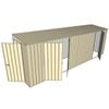Build-A-Shed 1.2 x 6.0 x 2.0m Tunnel Shed Tunnel Hinged Door with 3 Hinged Side Doors - Cream
