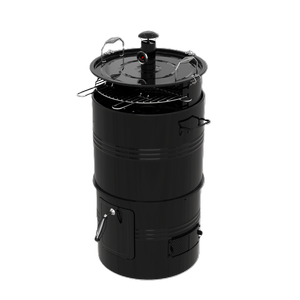 Jumbuck 45cm Black Charcoal Drum BBQ & Smoker