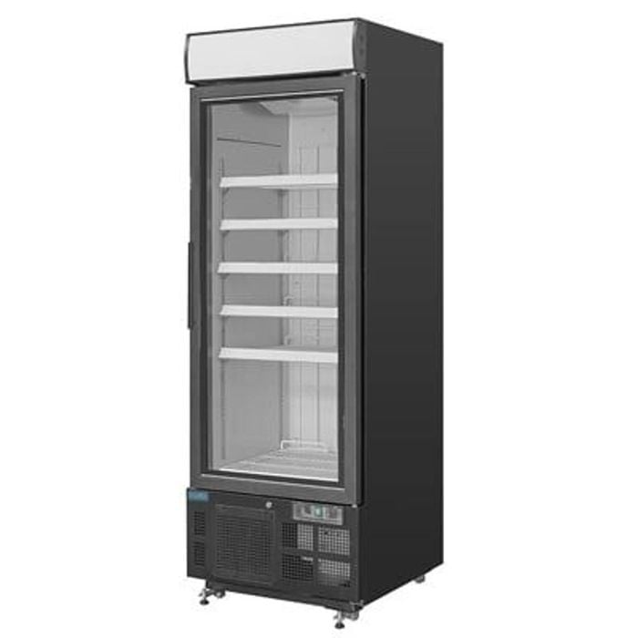 Polar Upright Display Freezer G-series Single Glass Door Black 412l 1990x680x745mm Commercial Kitchen Storage