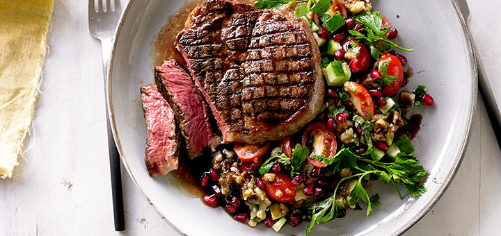 matador scotch fillet with smoky eggplant