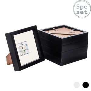 Nicola Spring 5 Piece 6 X 6 3d Shadow Box Photo Frame Set - Craft Display Picture Frame With 2 X 2 Mount - Black