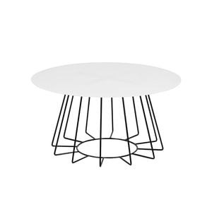 Modern Furniture CYRUS Glass Coffee Table 80cm - White & Black