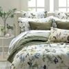 MM Linen Sanctuary Quilt Duvet Cover Set Blue/Green Botanical Floral Super King