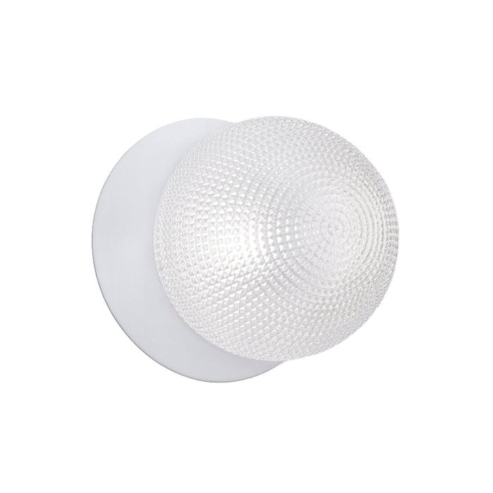 Lexi Lighting Odessa Diamond Cut Glass Led Wall Light With White Base - White/large