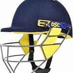 DSC Bouncer Cricket Helmet | Navy Blue, Medium | Steel Grill Adjustable Support Strap | Removable and washable sweatband