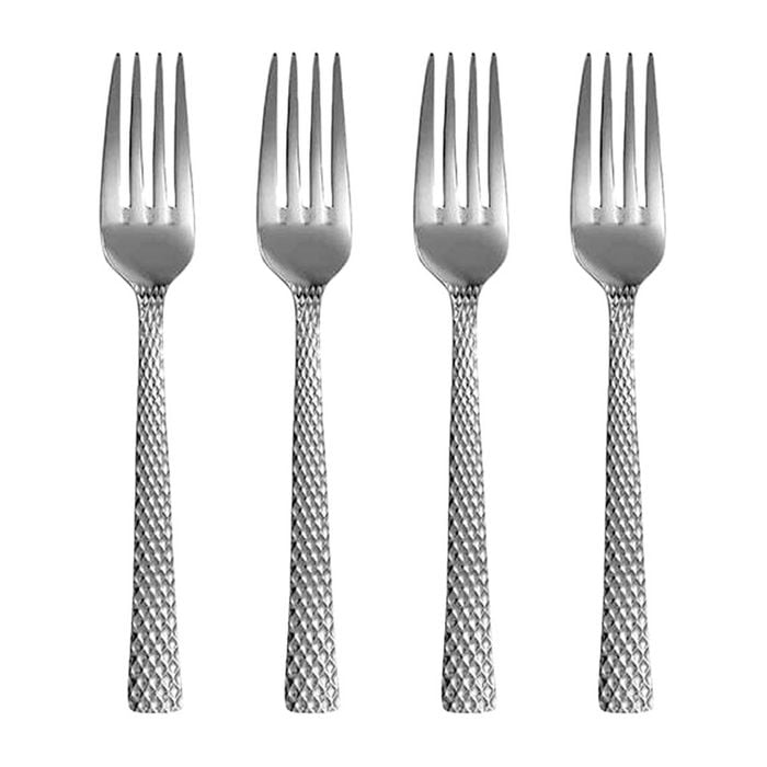 4x Maxwell & Williams Diamonds Stainless Steel Faceted Design Table Fork