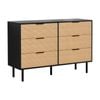 Artiss 6 Chest of Drawers Tallboy Storage Black&Pine