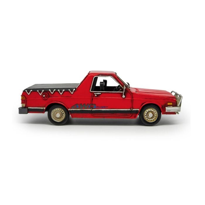 Boyle Metal Ornament Figurine 1986 Subaru Brumby Ute Truck Red 33cm