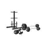 CORTEX 90kg EnduraCast Barbell Weight Set with Weight Tree