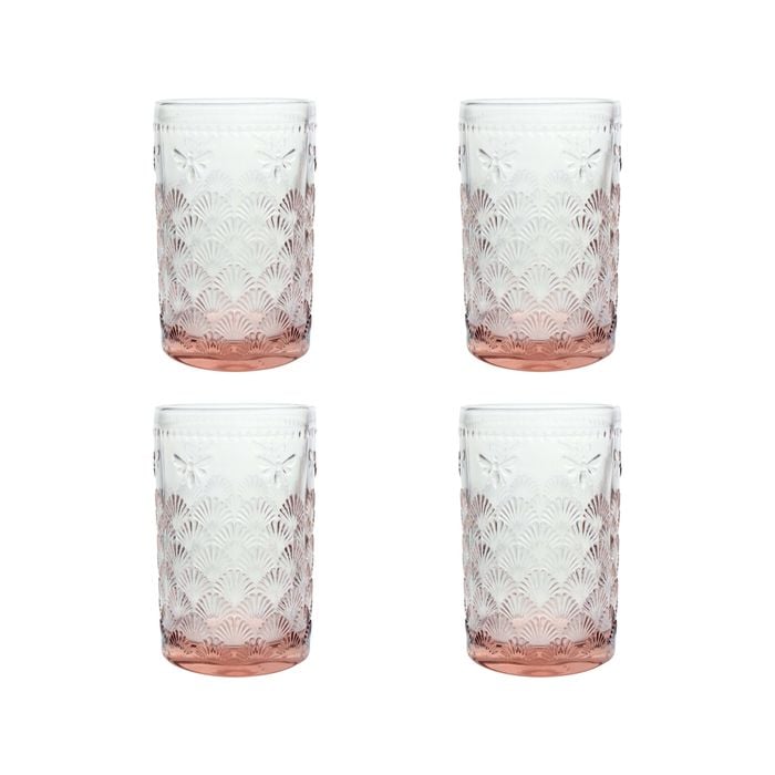 4PK LVD Bee 12cm Glass Tumbler Drink Glassware Cup - Mulberry