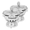 SOGA 2X Stainless Steel Mini Asian Buffet Hot Pot Shabu Stove Burners with Glass Lids