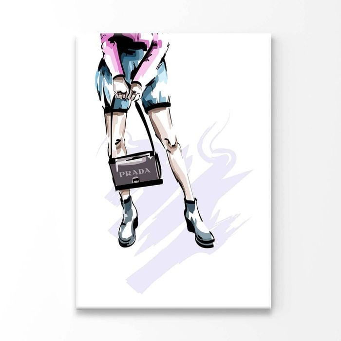 Blue Shoes with Elegant Bag Print 100% Australian Made 50x75cm (Stretched Canvas)