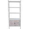 LVD Timber Wood Metal 170cm Bookcase Curved Mandala Shelvung Unit - White