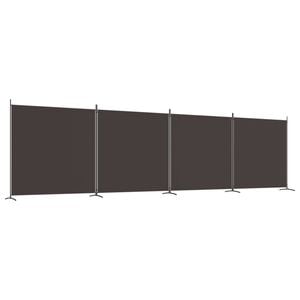 vidaXL 4-Panel Room Divider Brown Fabric Privacy Screen Room Separator Folding