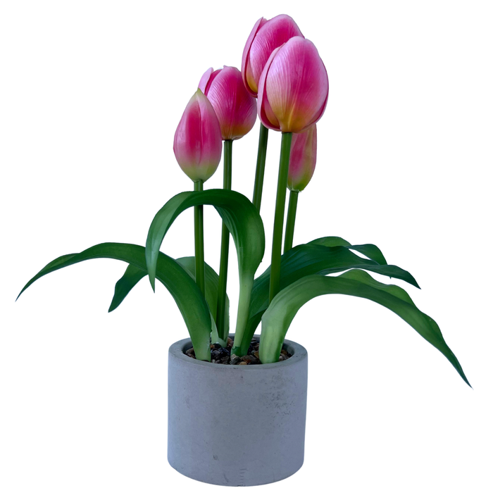 Un-Real 26cm Potted Tulips Artificial Plant
