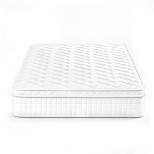 Ufurniture 34cm Mattress Queen Size, Hybrid Mattress in a Box, Memory Foam & Individual Pocket Springs, White