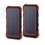 Maxxlee 2x RED 20000mAh Qi Wireless Charger Solar Power Bank 18W PD Type C QC3.0 Dual USB Fast Charging