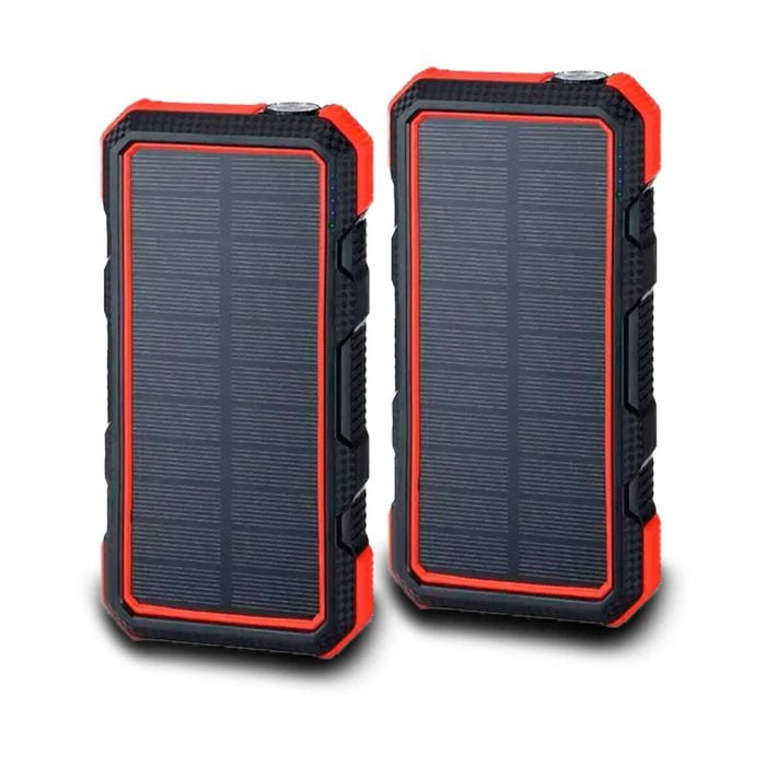 Maxxlee 2x RED 20000mAh Qi Wireless Charger Solar Power Bank 18W PD Type C QC3.0 Dual USB Fast Charging