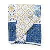 Lvd Cotton Blue/yellow Mediterranean Bedspread Quilt Double/queen
