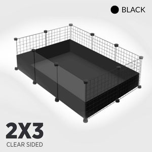 Ozzy Cages Small C&C Enclosure - Clear Sided - Black