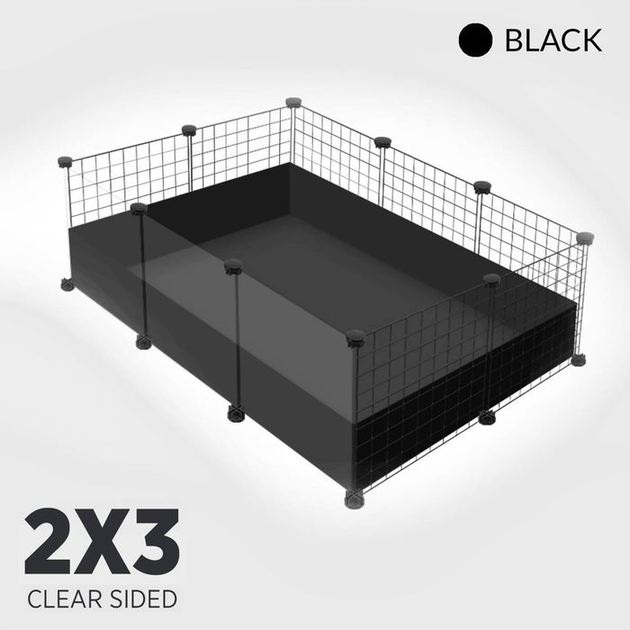 Ozzy Cages Small C&C Enclosure - Clear Sided - Black