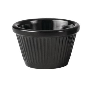 Ryner Melamine Ramekin Fluted Black 45ml Sauce Cup Dipping Bowl Serving Dish