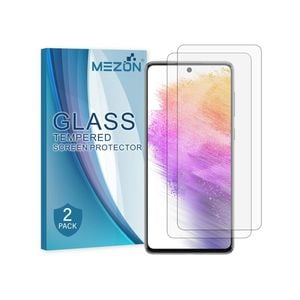 2 Pack MEZON Samsung Galaxy A73 5G Clear Tempered Glass Screen Protectors