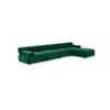Foret 5 Seater Sofa Modular Arm Ottoman Tufted Velvet Lounge Couch Chaise Green