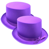 2x SATIN TOP HAT Costume Party Cap Fancy Dress Trilby Fedora One Size Purple