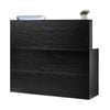 Vevor 1400x800x1200 Mm Reception Desk Black L Shaped With Drawer Keyboard Tray And Storage Cabinet