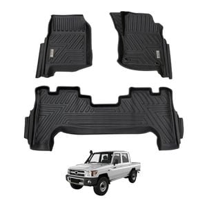 AUSGO Car Floor Mats for Toyota Land Cruiser Landcruiser 79 Series LC79 Dual Cab 2012-Onwards All-Weather Floor Liners