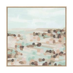 Artey | Pastel Mint Vista II - Framed Canvas - Natural Frame - 84 x 84cm