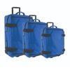 3pc GAP Soft-Shell Suitcase Lockable Travel Trolley Luggage Set 73cm Blue