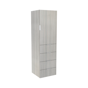 Lugna 2048 x 600 x 580mm Mist 3 Shelf 4 Drawers Right Hinged Door Storage Cabinet