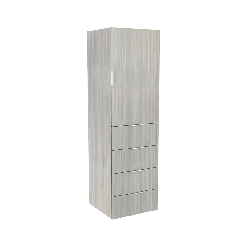 Lugna 2048 x 600 x 580mm Mist 3 Shelf 4 Drawers Right Hinged Door Storage Cabinet