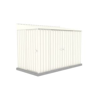 Absco Sheds 1.52 x 3.0 x 2.06m Surfmist Narrow Triple Door Garden Shed