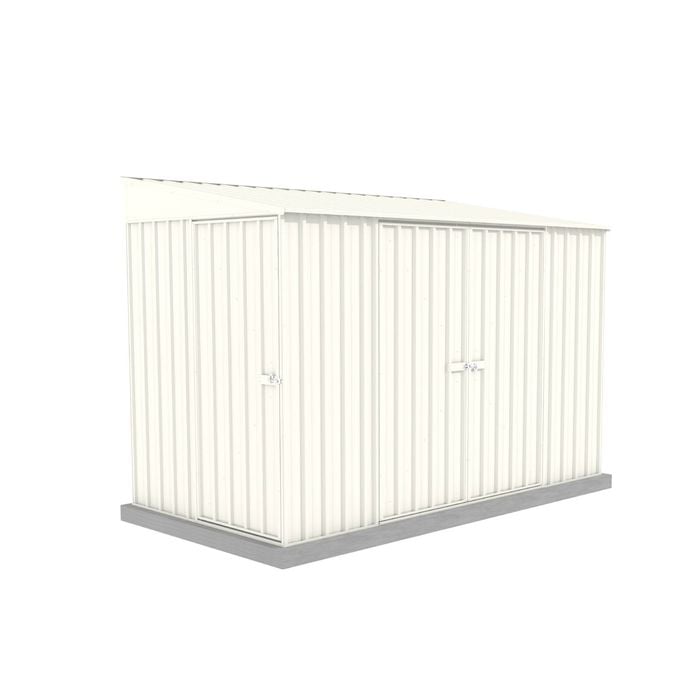 Absco Sheds 1.52 x 3.0 x 2.06m Surfmist Narrow Triple Door Garden Shed