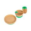 Tiny Dining 4pc Round Bamboo Suction Baby Feeding Set