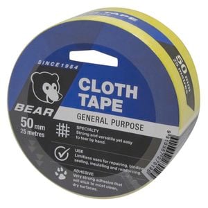 Norton Bear 50mm x 25m Yellow Cloth Tape