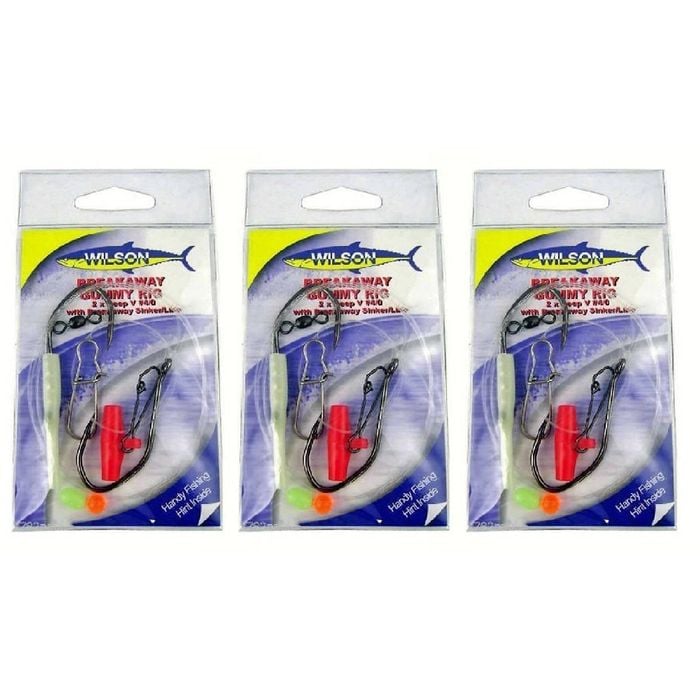 3x Wilson Breakaway Gummy Rig X 4/0 Deep V Breakaway Sinker
